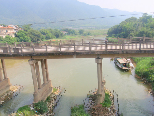 Bridge, River, and Sampan.